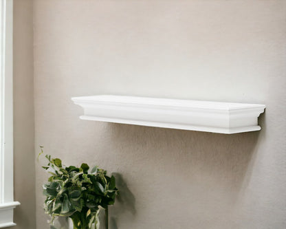 47" Classic White XL Floating Wall Shelf HomeRoots