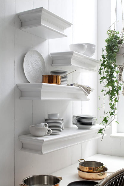 47" Classic White XL Floating Wall Shelf HomeRoots