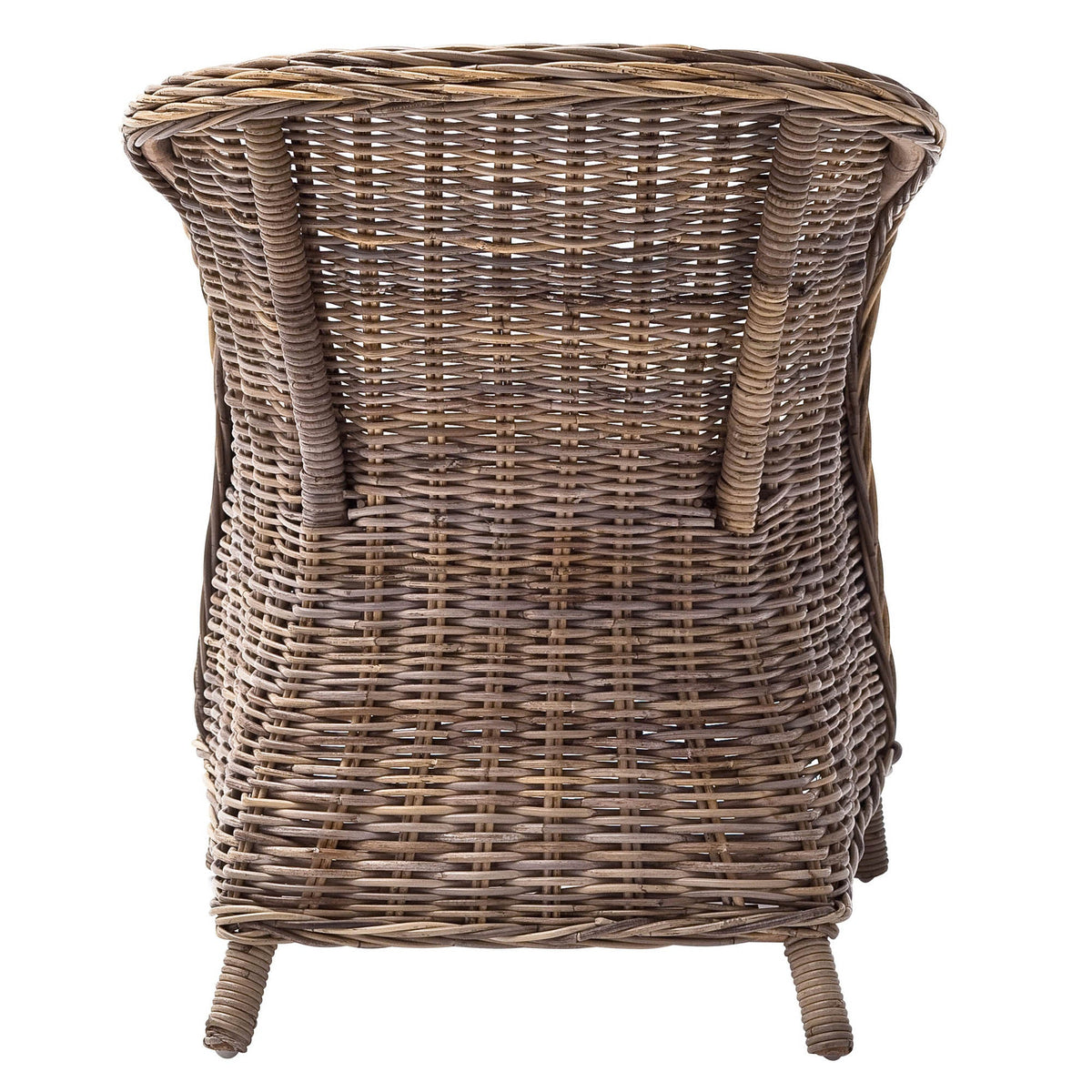 Set of Two Round Wicker Club Armchairs with Seat Cushion HomeRoots