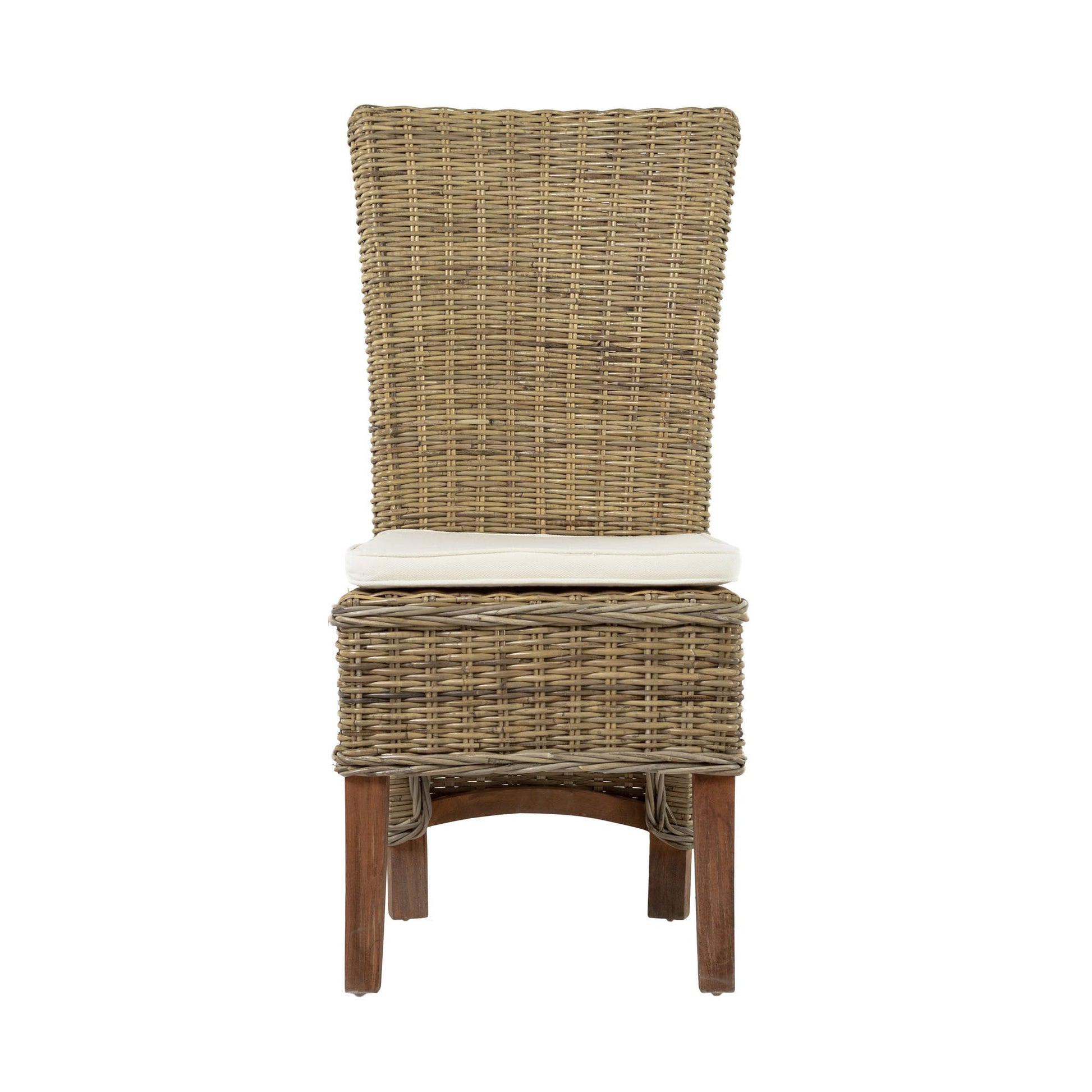 Set of Two Cream and Natural Dining Parsons Chairs HomeRoots