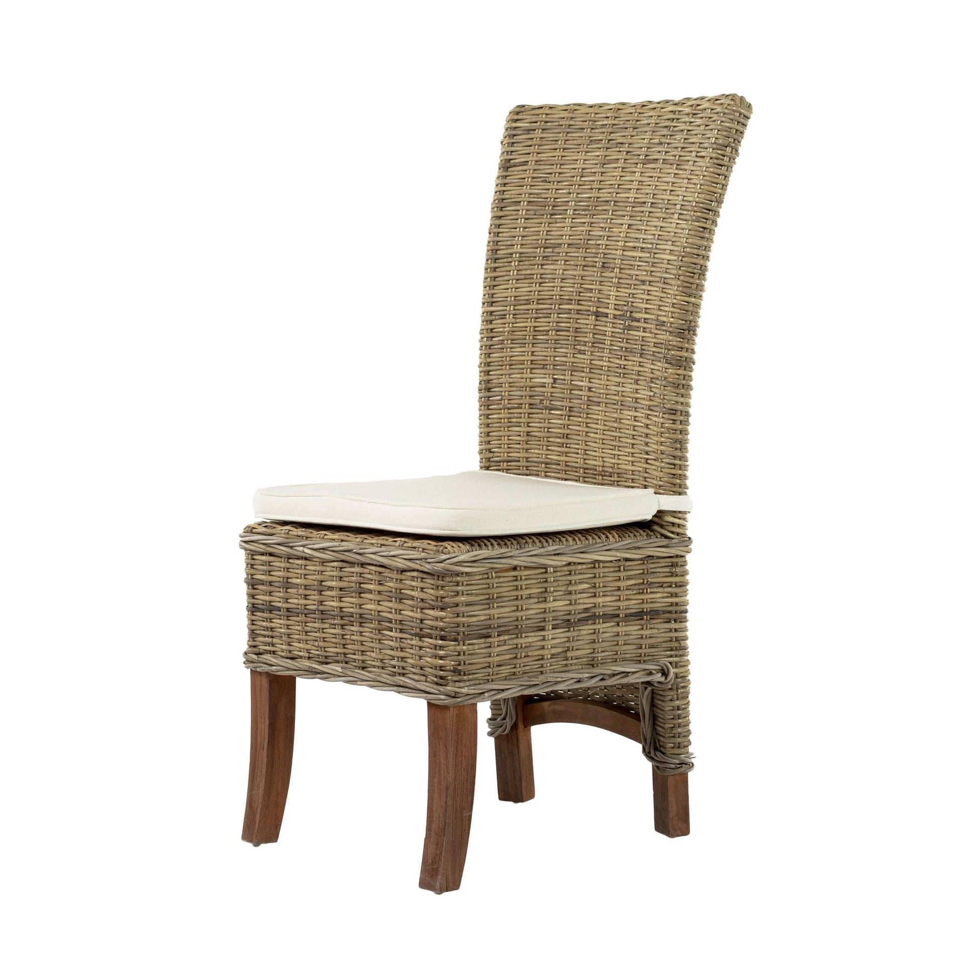 Set of Two Cream and Natural Dining Parsons Chairs HomeRoots