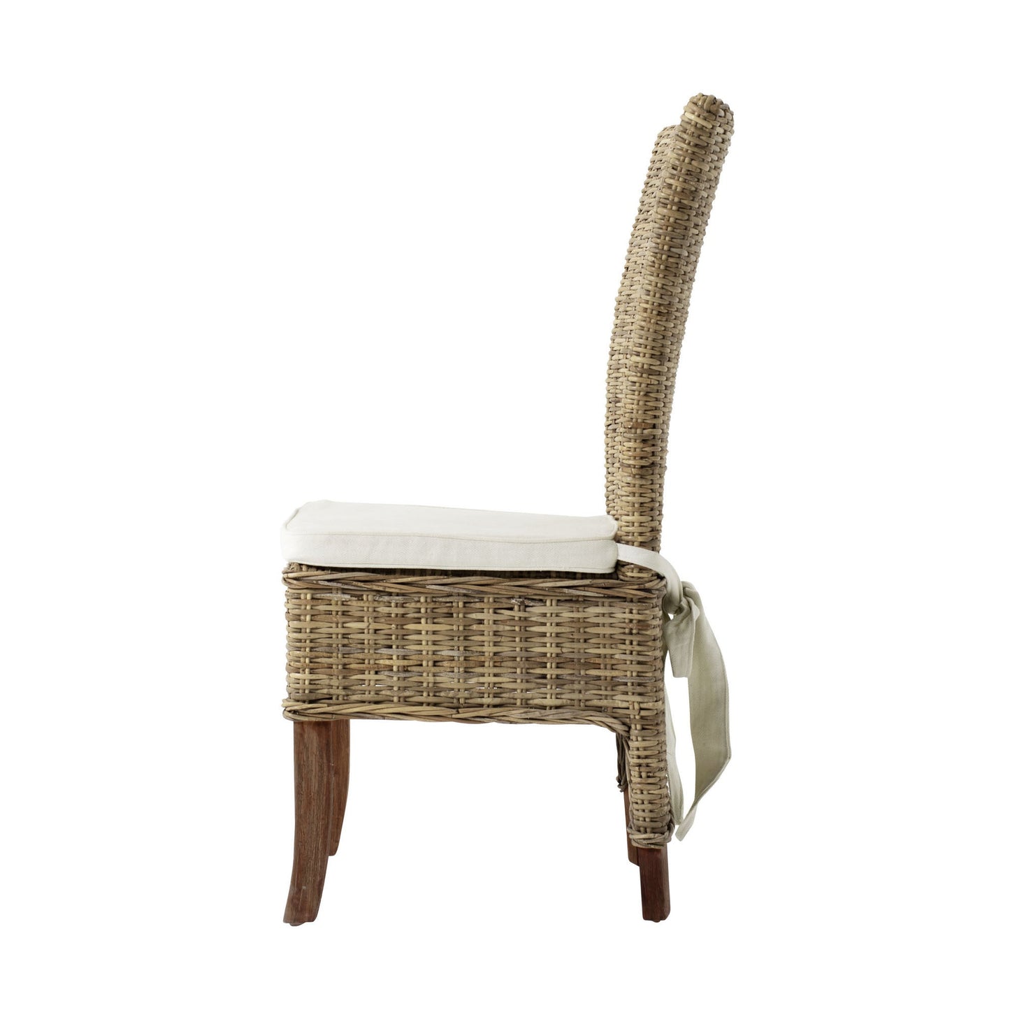 Set of Two Cream and Natural Dining Parsons Chairs HomeRoots