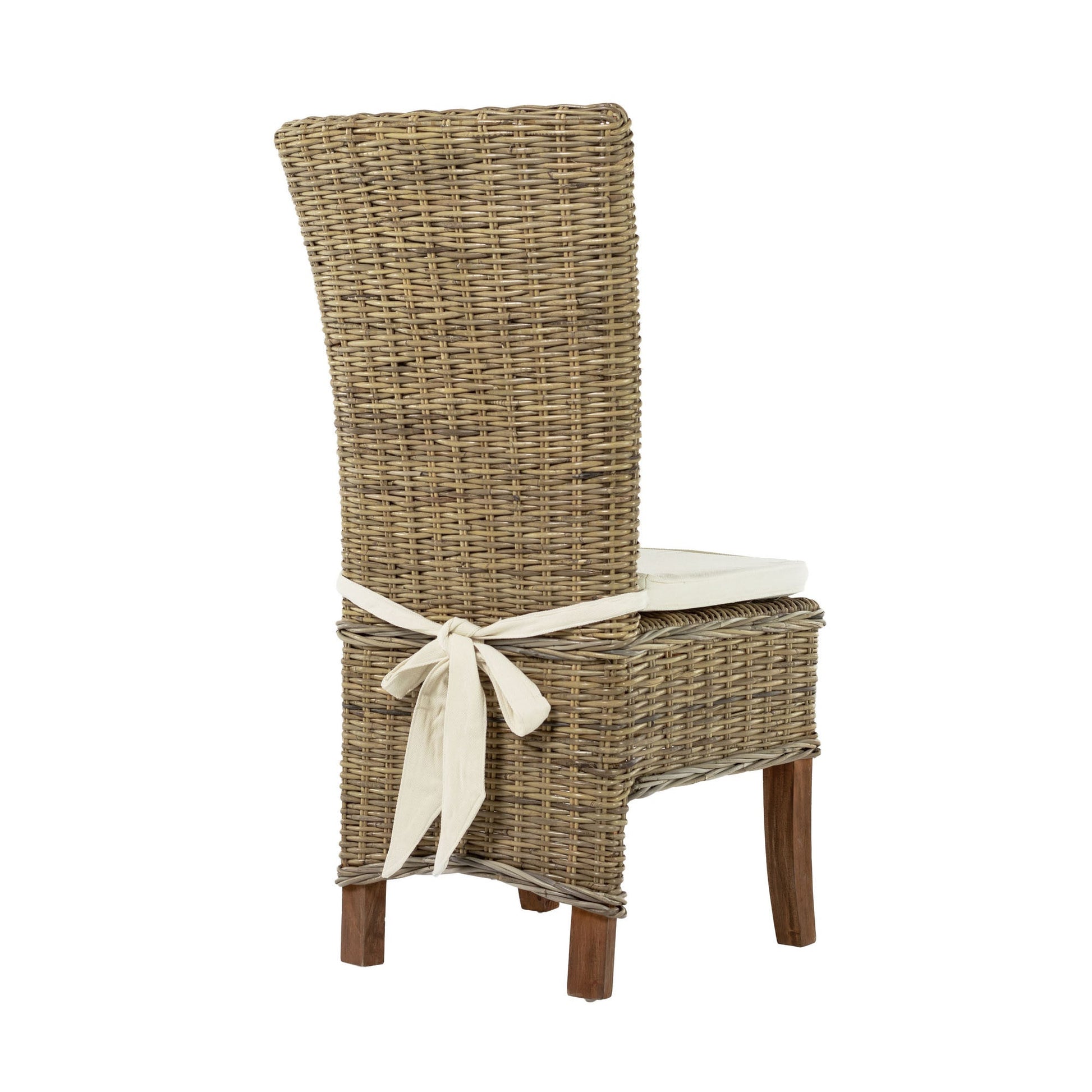 Set of Two Cream and Natural Dining Parsons Chairs HomeRoots
