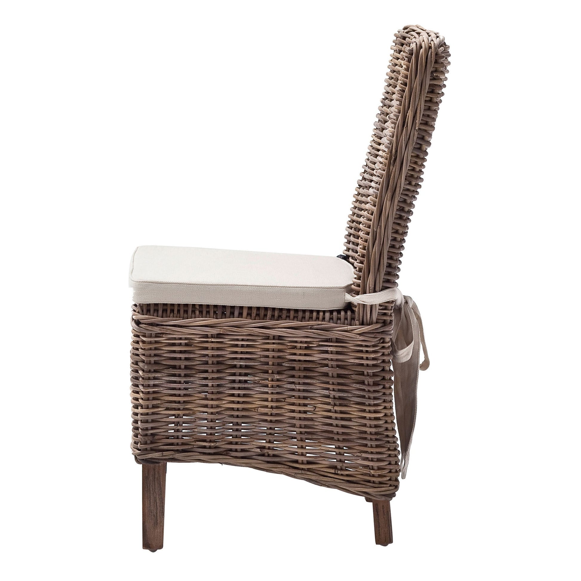 Set of Two Cream and Brown Dining Parsons Chairs HomeRoots