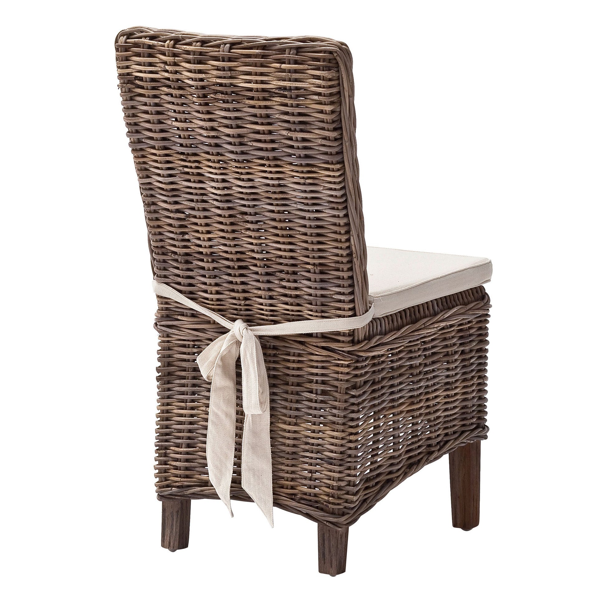 Set of Two Cream and Brown Dining Parsons Chairs HomeRoots