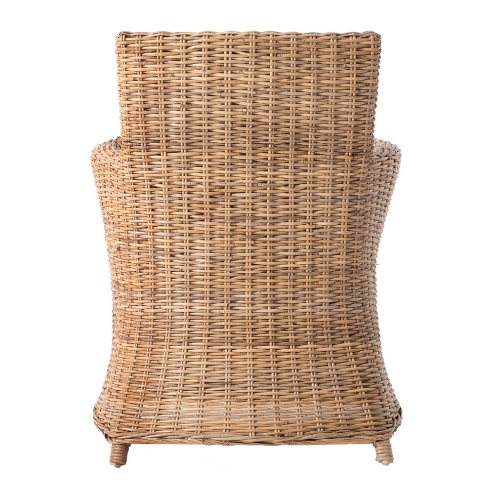 Set of Two Cream And Natural Rattan Dining Arm Chairs HomeRoots