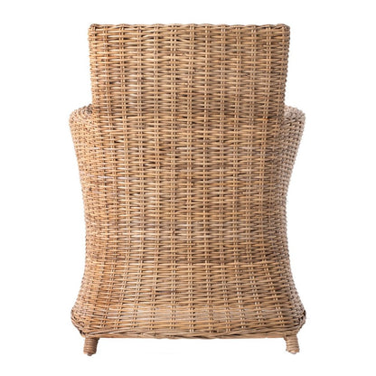 Set of Two Cream And Natural Rattan Dining Arm Chairs HomeRoots