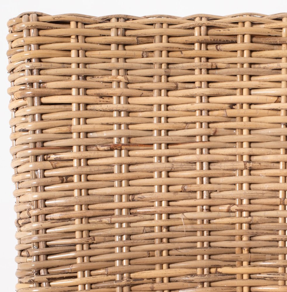 Set of Two Cream And Natural Rattan Dining Arm Chairs HomeRoots