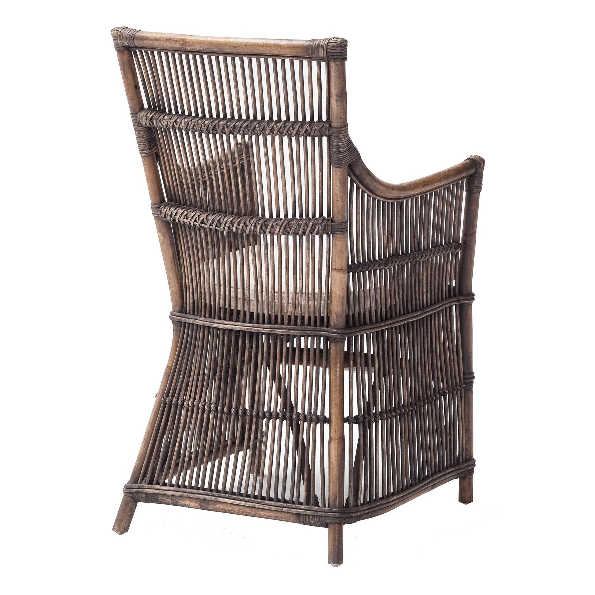 Set of Two Cream Rattan Outdoor Arm Chairs HomeRoots