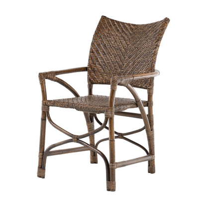 Set of Two Brown Open Back Dining Arm Chairs HomeRoots