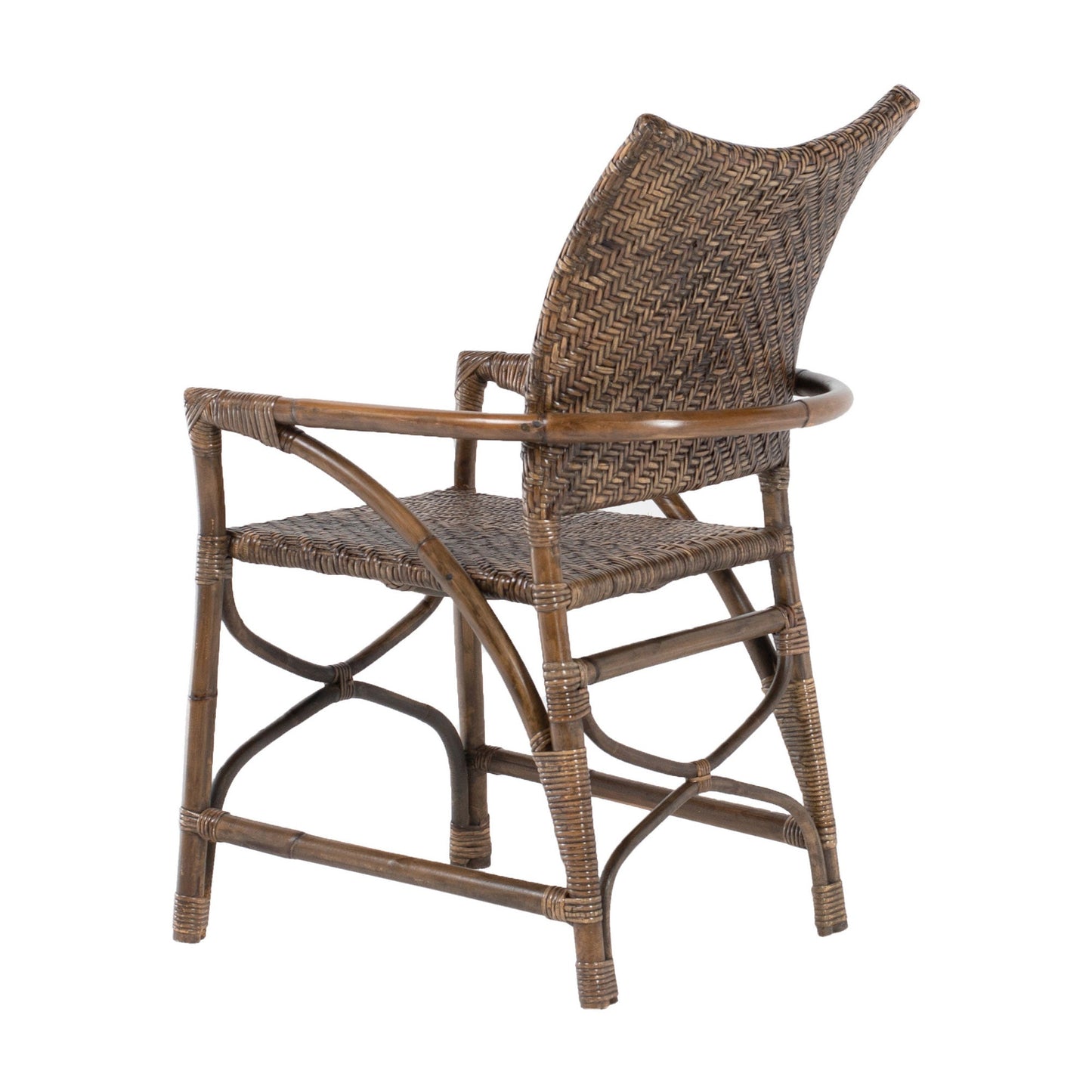 Set of Two Brown Open Back Dining Arm Chairs HomeRoots