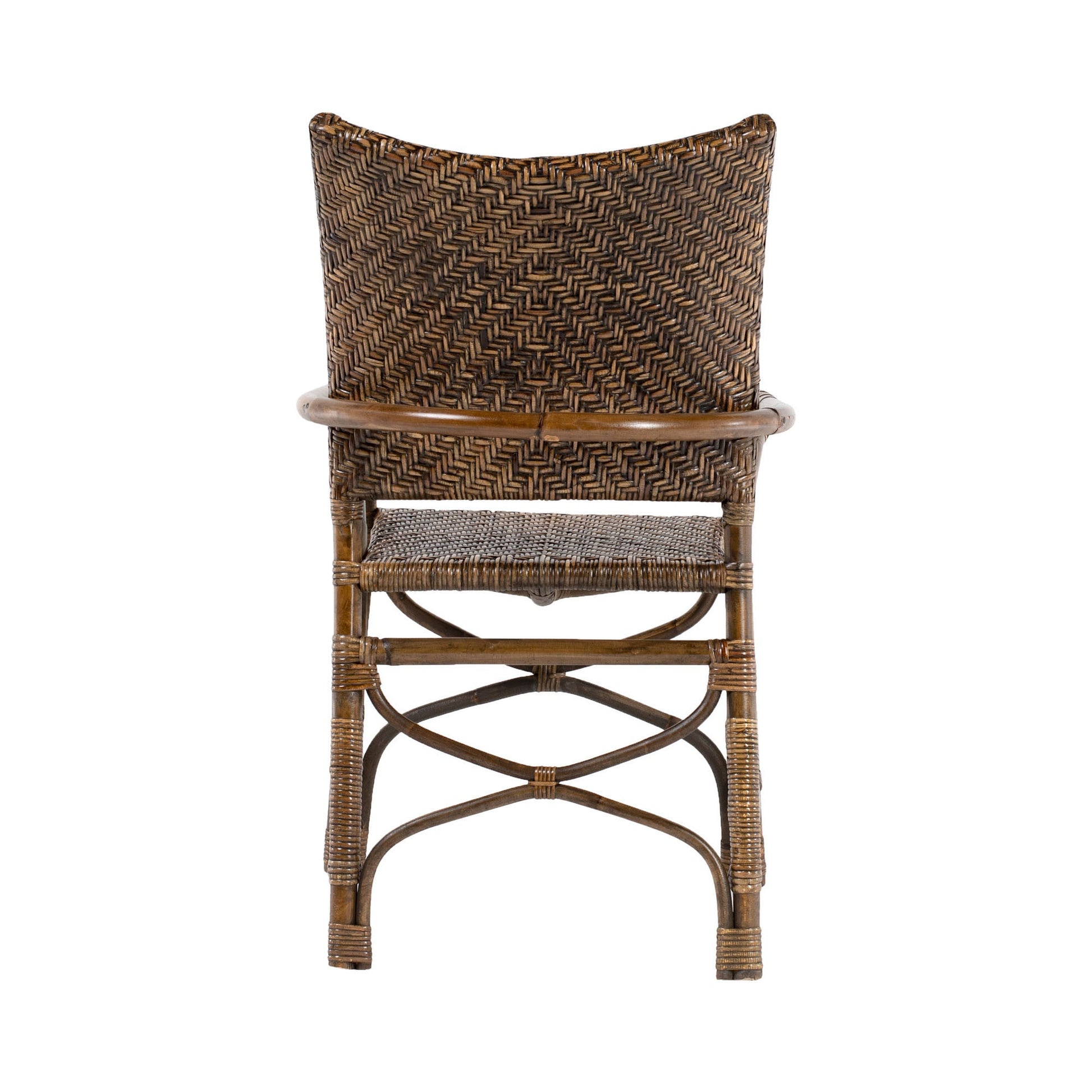 Set of Two Brown Open Back Dining Arm Chairs HomeRoots