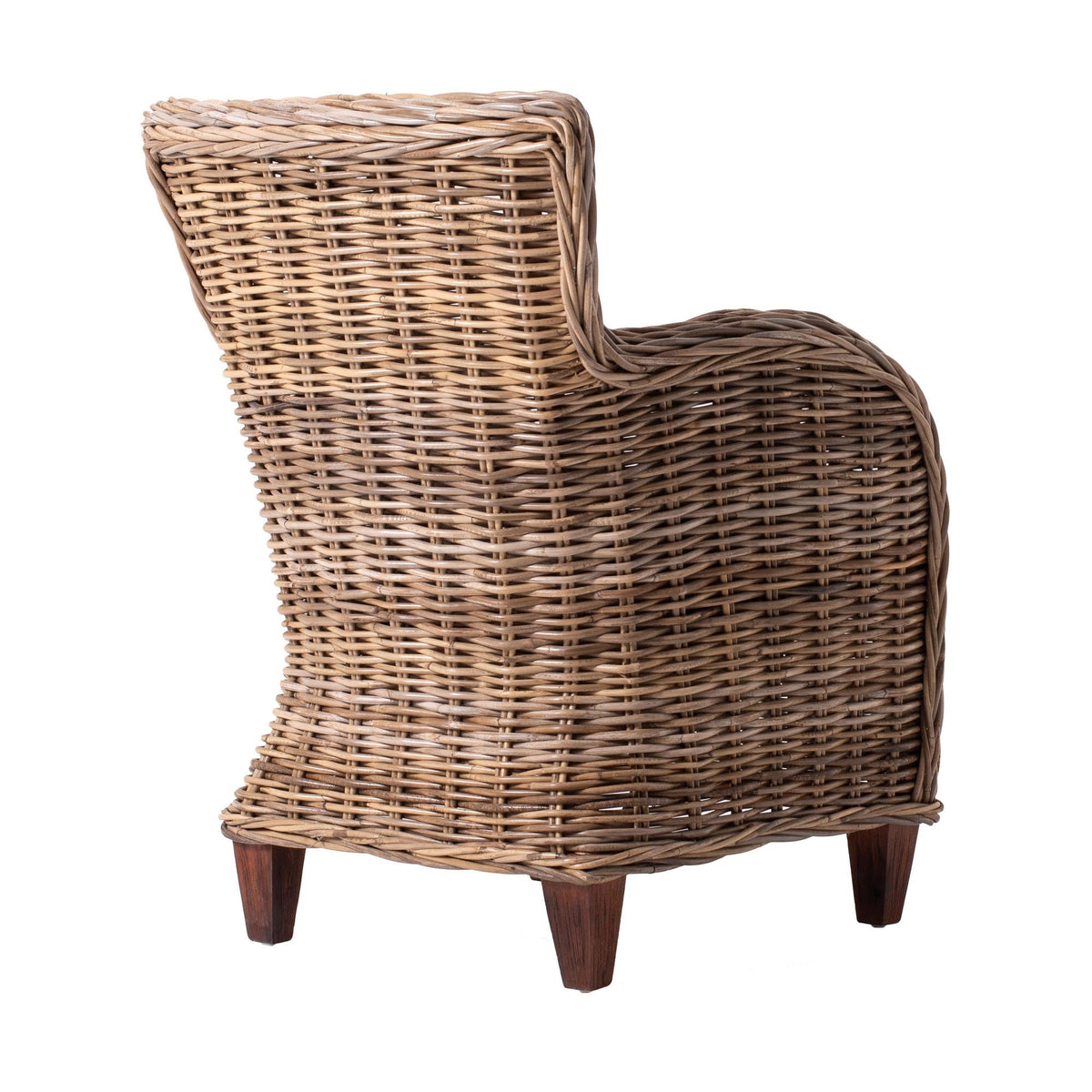 Set of Two Wide Edge Wicker Chairs with Seat Cushion — view 4