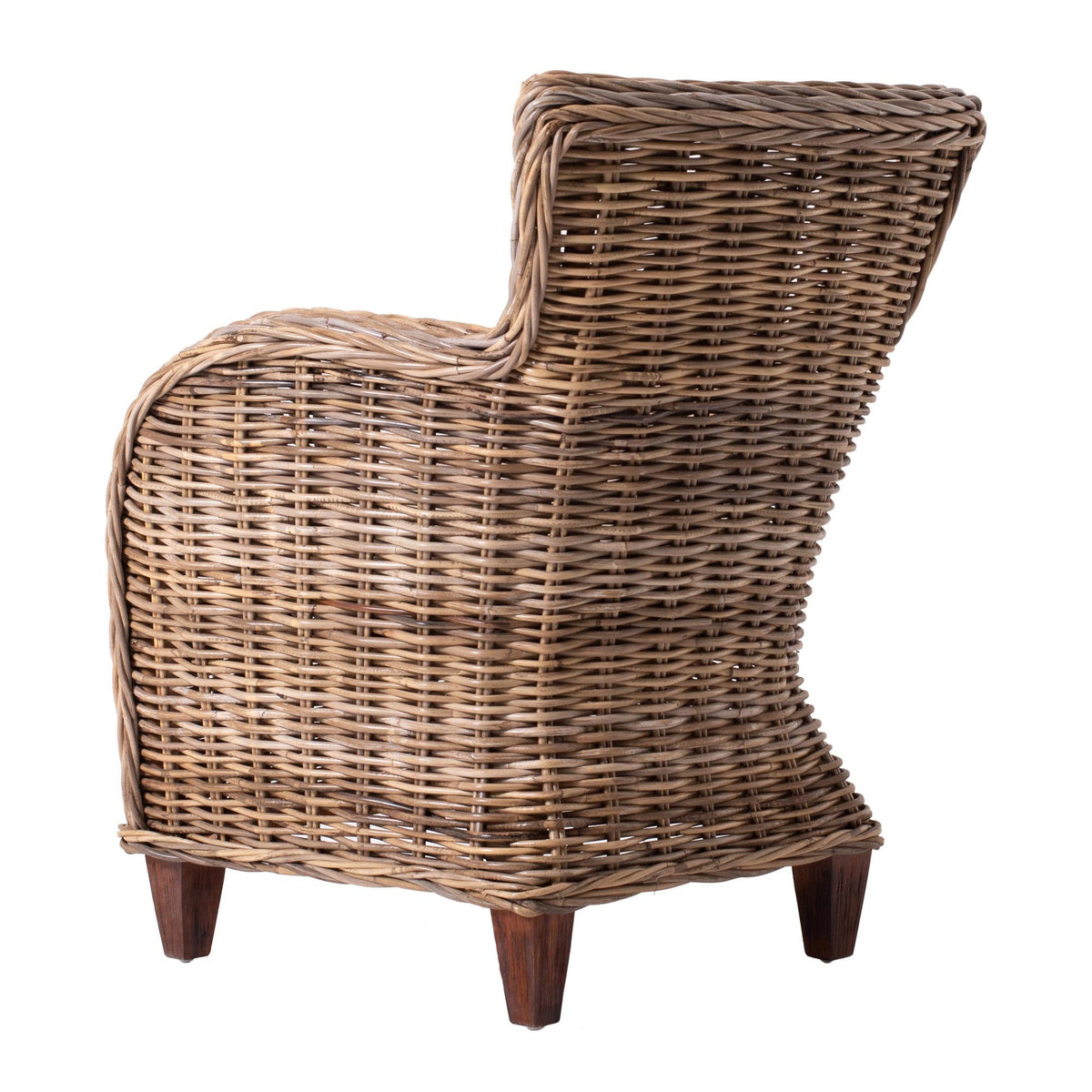 Set of Two Wide Edge Wicker Chairs with Seat Cushion — view 7