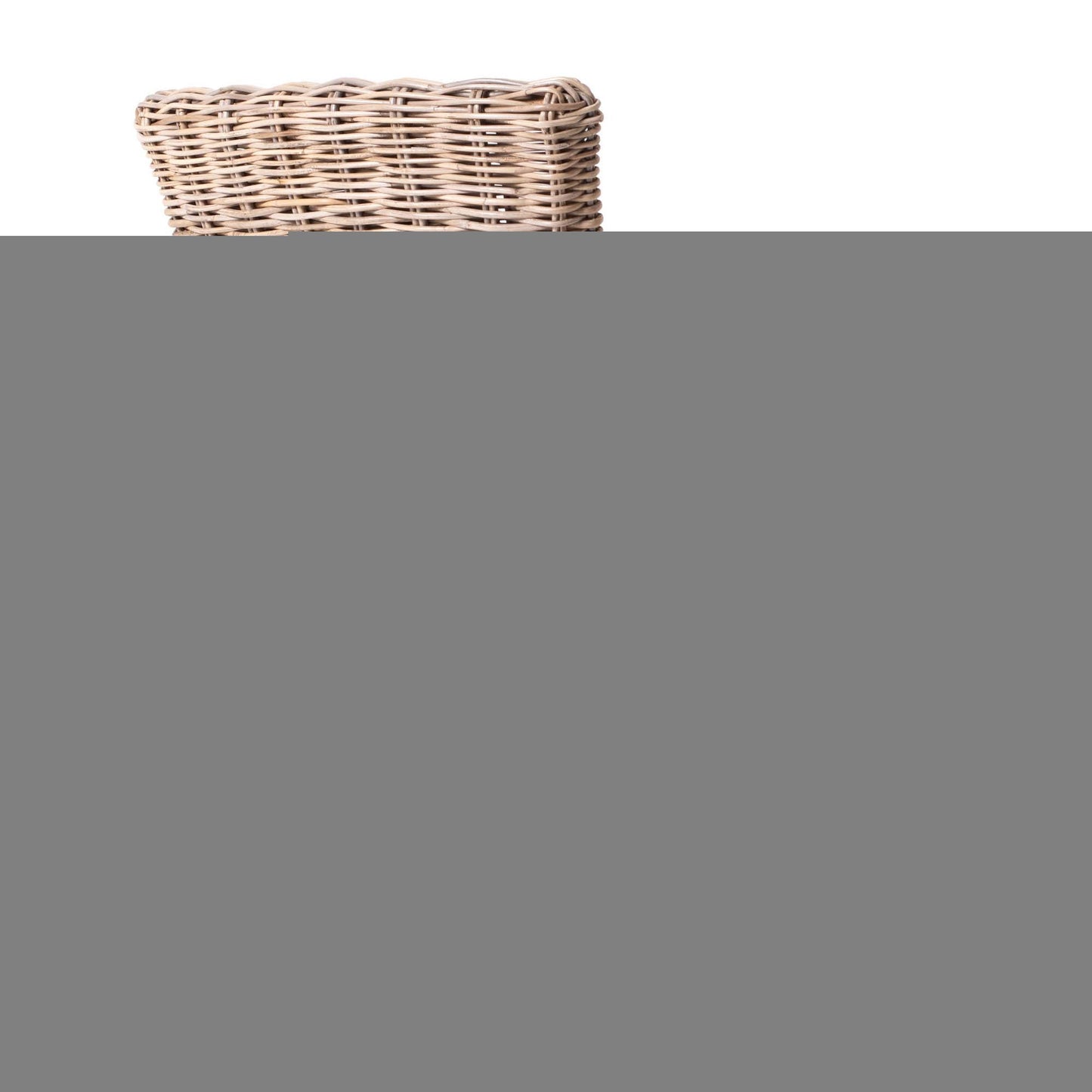 Set of Two Cream And Natural Woven Rattan Outdoor Dining Chairs with Cream Cushion HomeRoots