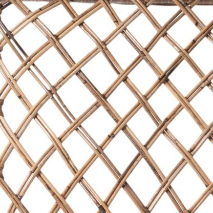 Set of Two Cream Woven Rattan Outdoor Accent Chairs HomeRoots