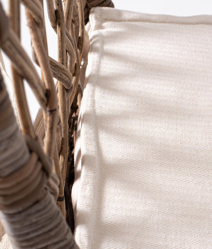 Set of Two Cream Woven Rattan Outdoor Accent Chairs HomeRoots