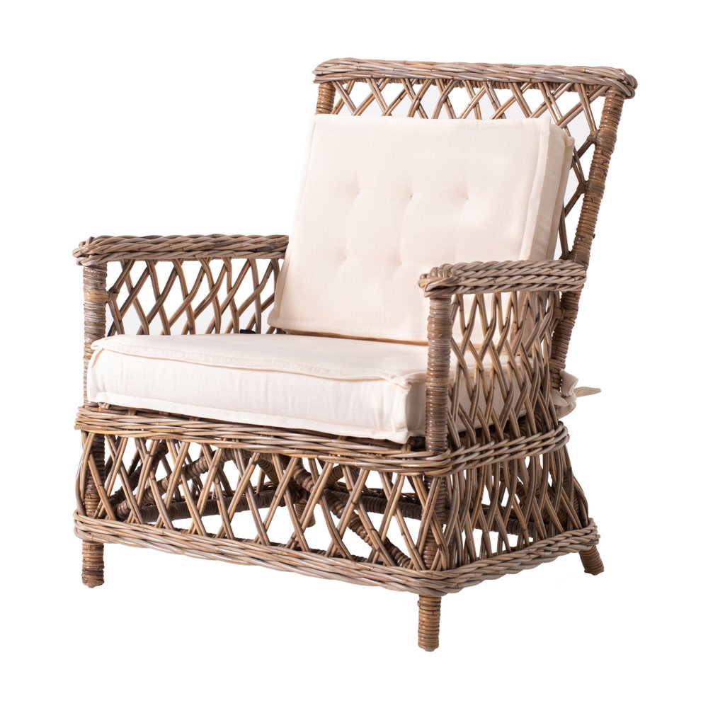 Set of Two Cream and Natural Cross Back Dining Arm Chairs HomeRoots