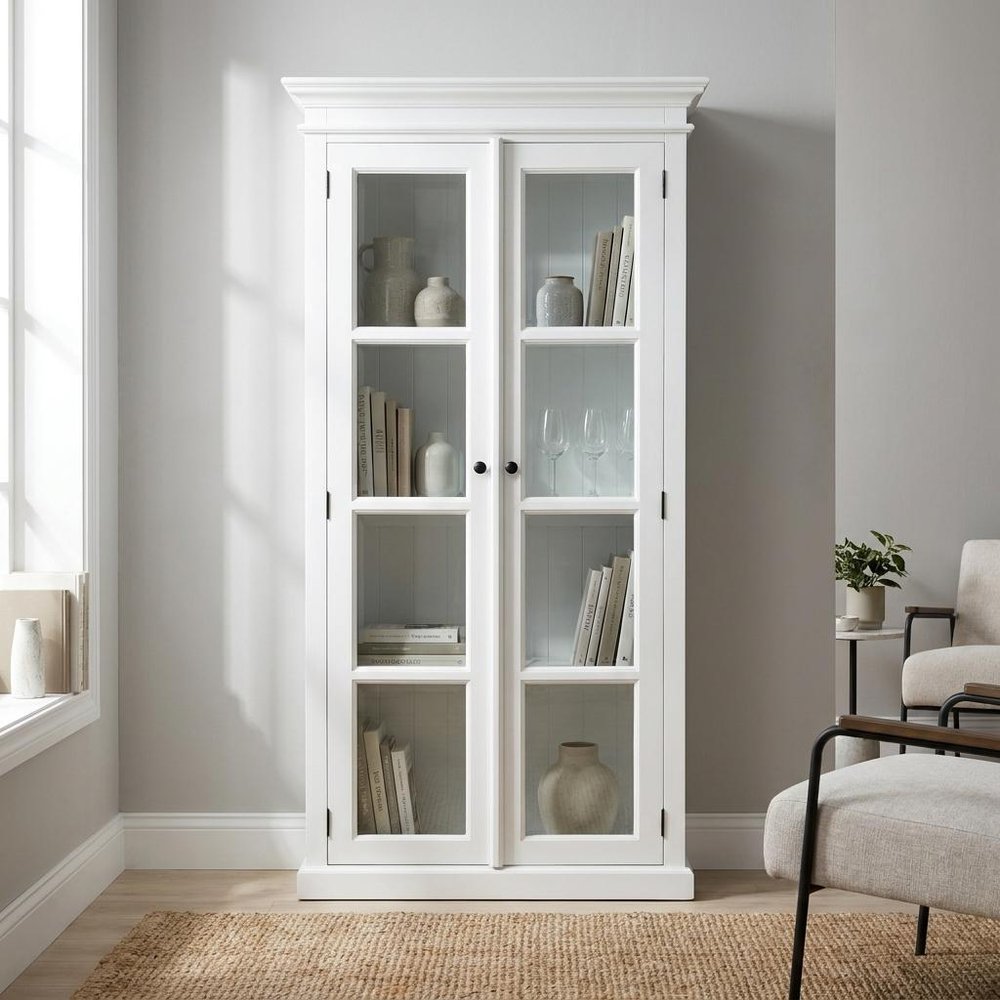 39" White Solid Wood Accent Cabinet With Two Doors HomeRoots