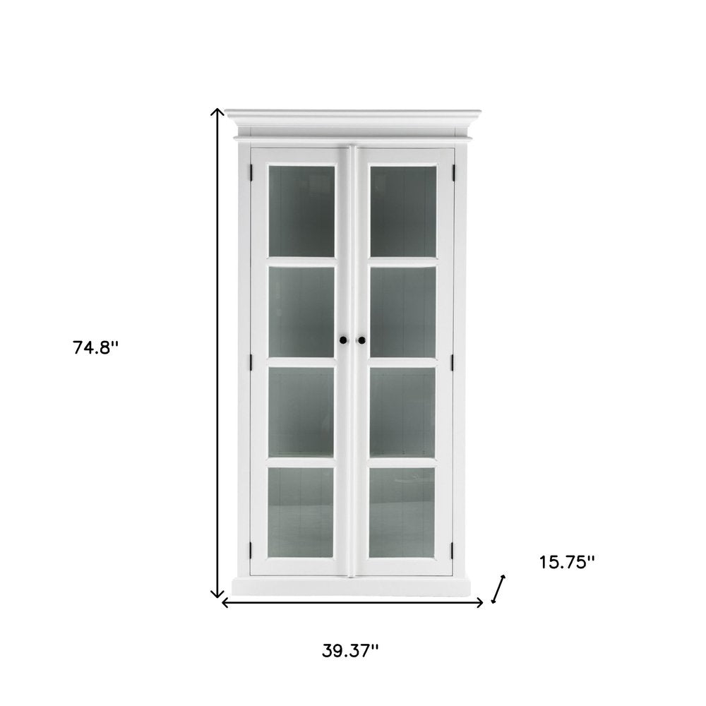 39" White Solid Wood Accent Cabinet With Two Doors HomeRoots