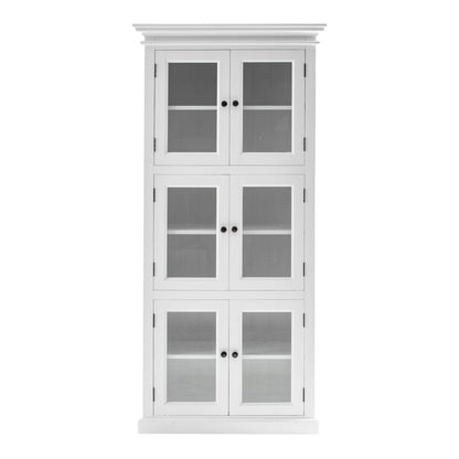 35" White Solid Wood Frame Standard Accent Cabinet With Six Shelves HomeRoots