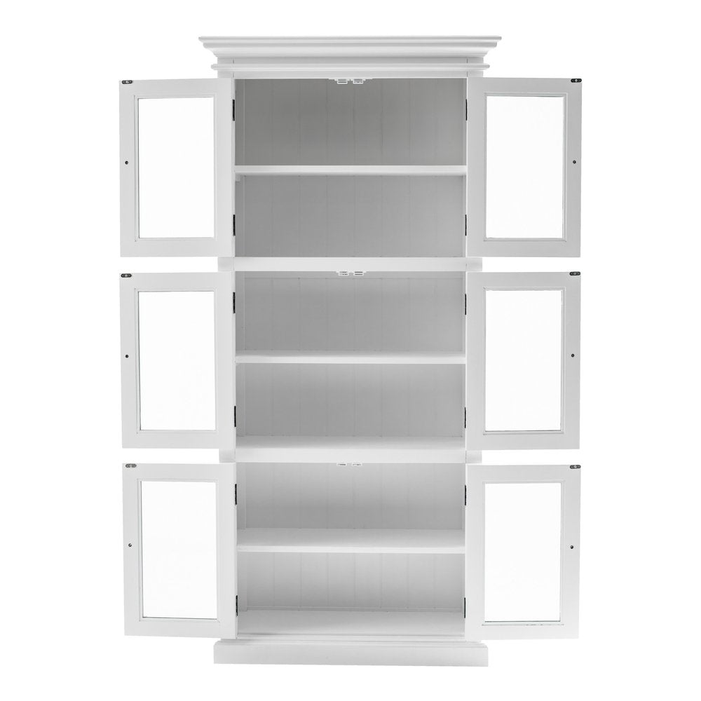 35" White Solid Wood Frame Standard Accent Cabinet With Six Shelves — view 2