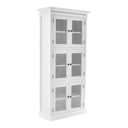 35" White Solid Wood Frame Standard Accent Cabinet With Six Shelves HomeRoots
