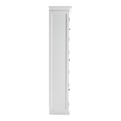 35" White Solid Wood Frame Standard Accent Cabinet With Six Shelves HomeRoots