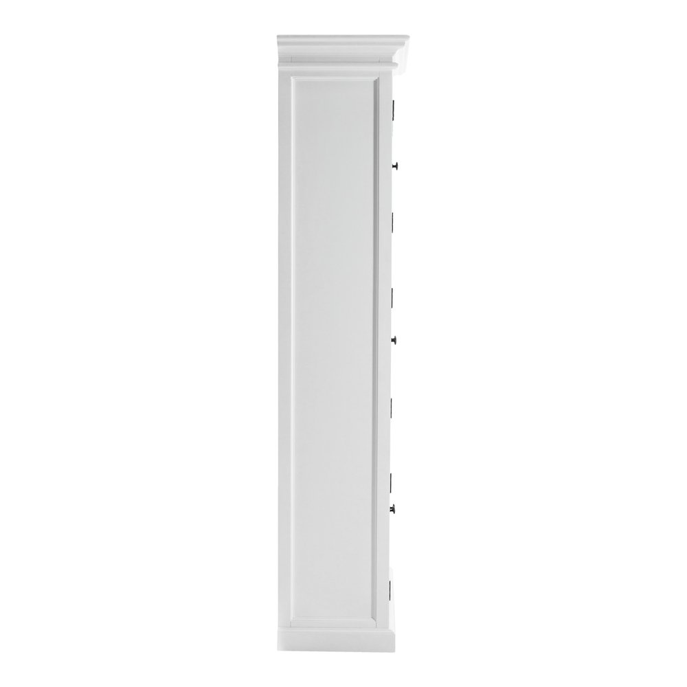 35" White Solid Wood Frame Standard Accent Cabinet With Six Shelves HomeRoots