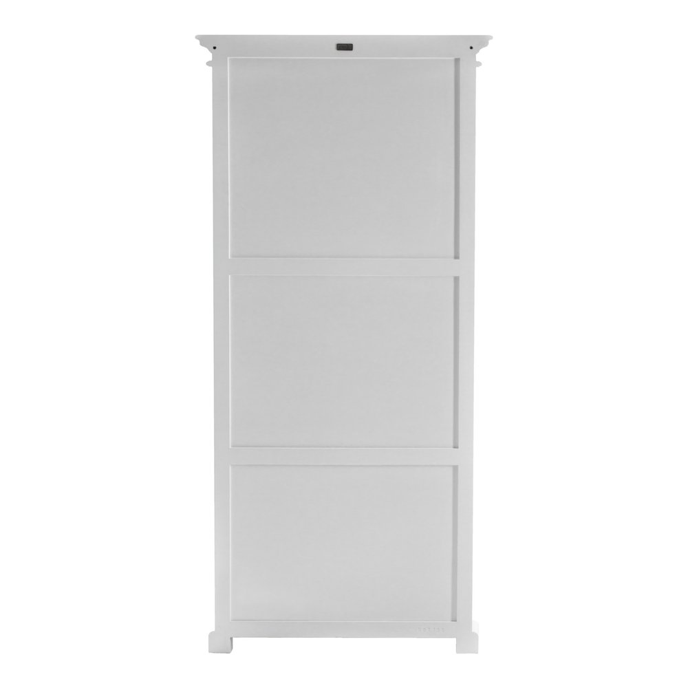 35" White Solid Wood Frame Standard Accent Cabinet With Six Shelves HomeRoots
