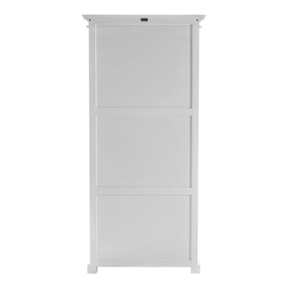 35" White Solid Wood Frame Standard Accent Cabinet With Six Shelves HomeRoots