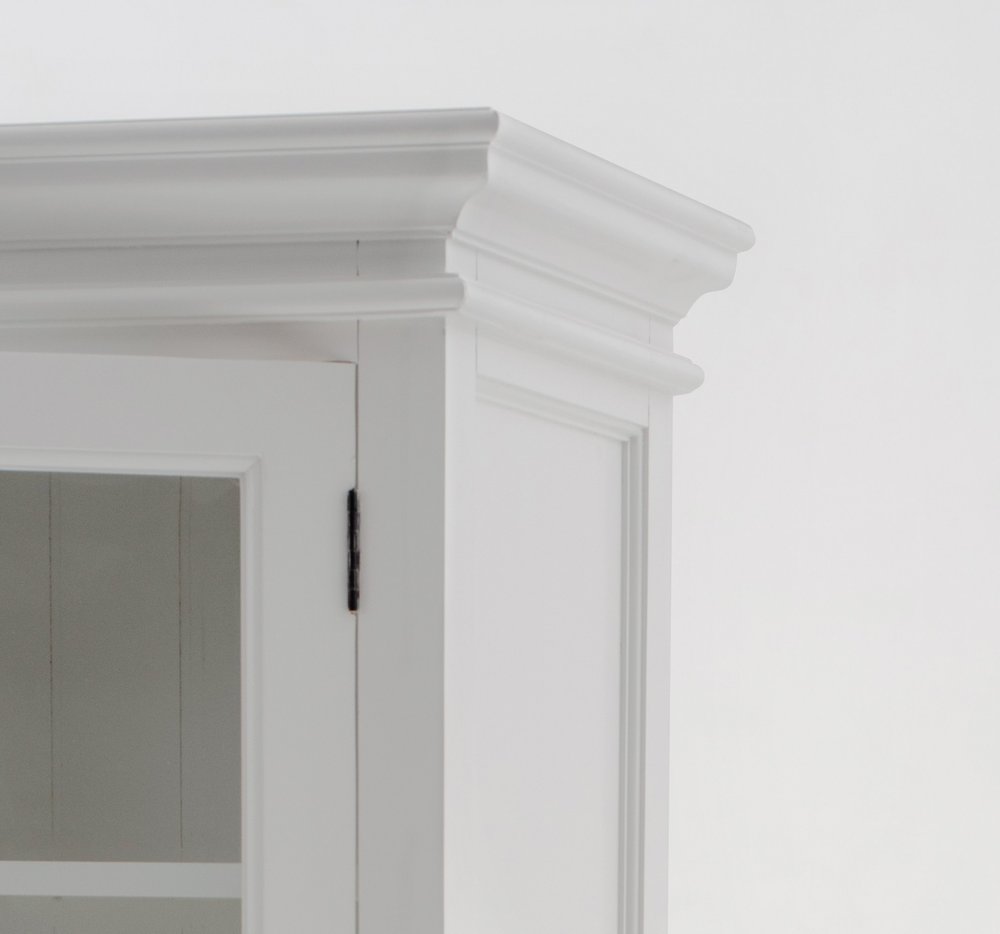 35" White Solid Wood Frame Standard Accent Cabinet With Six Shelves HomeRoots