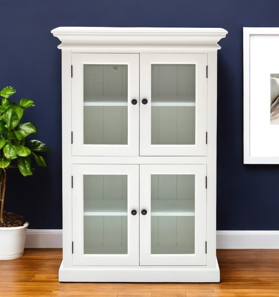 Classic White Two Level Storage Cabinet HomeRoots