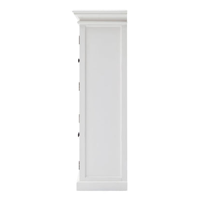 52" White Wood and Glass Two Level Storage Cabinet HomeRoots