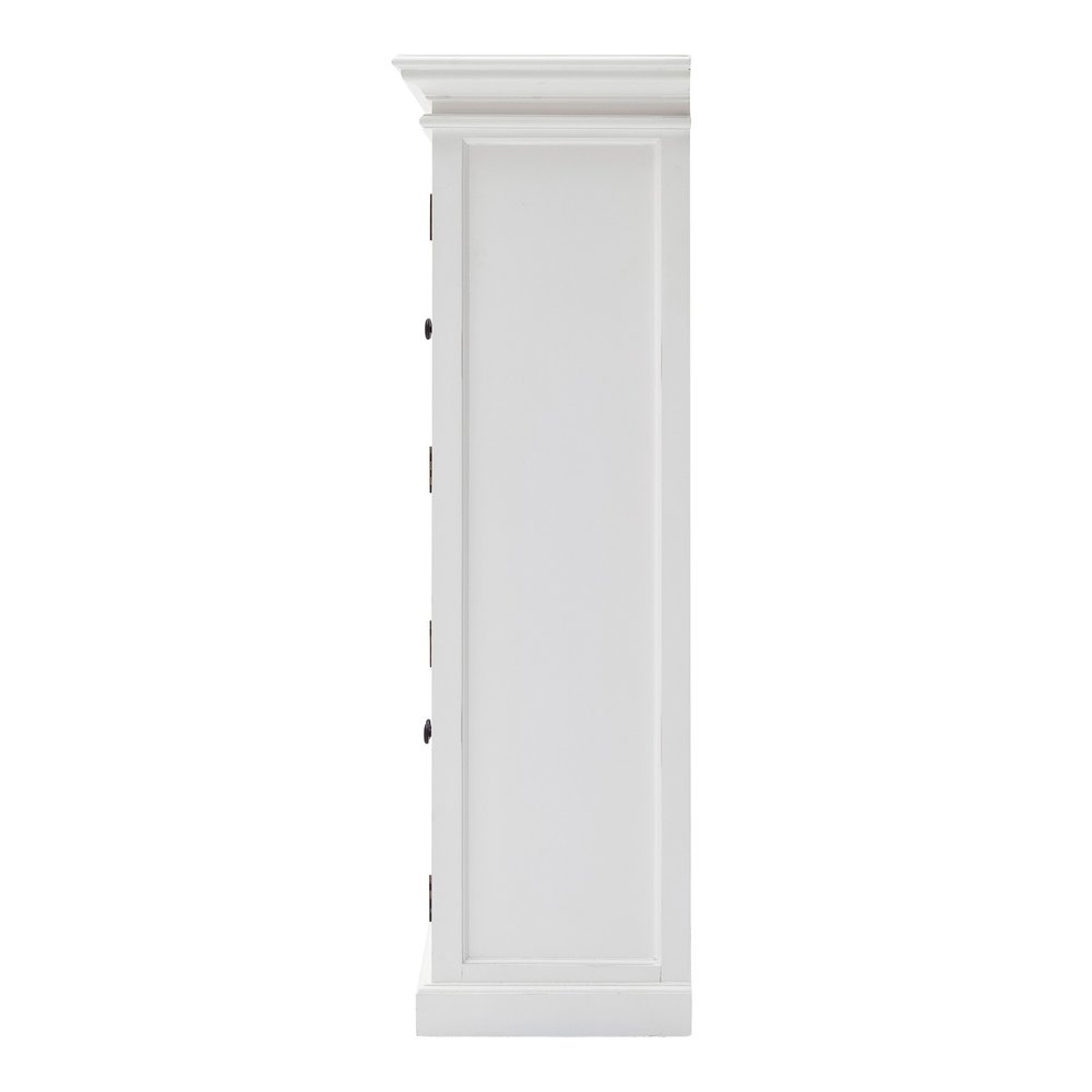 52" White Wood and Glass Two Level Storage Cabinet HomeRoots