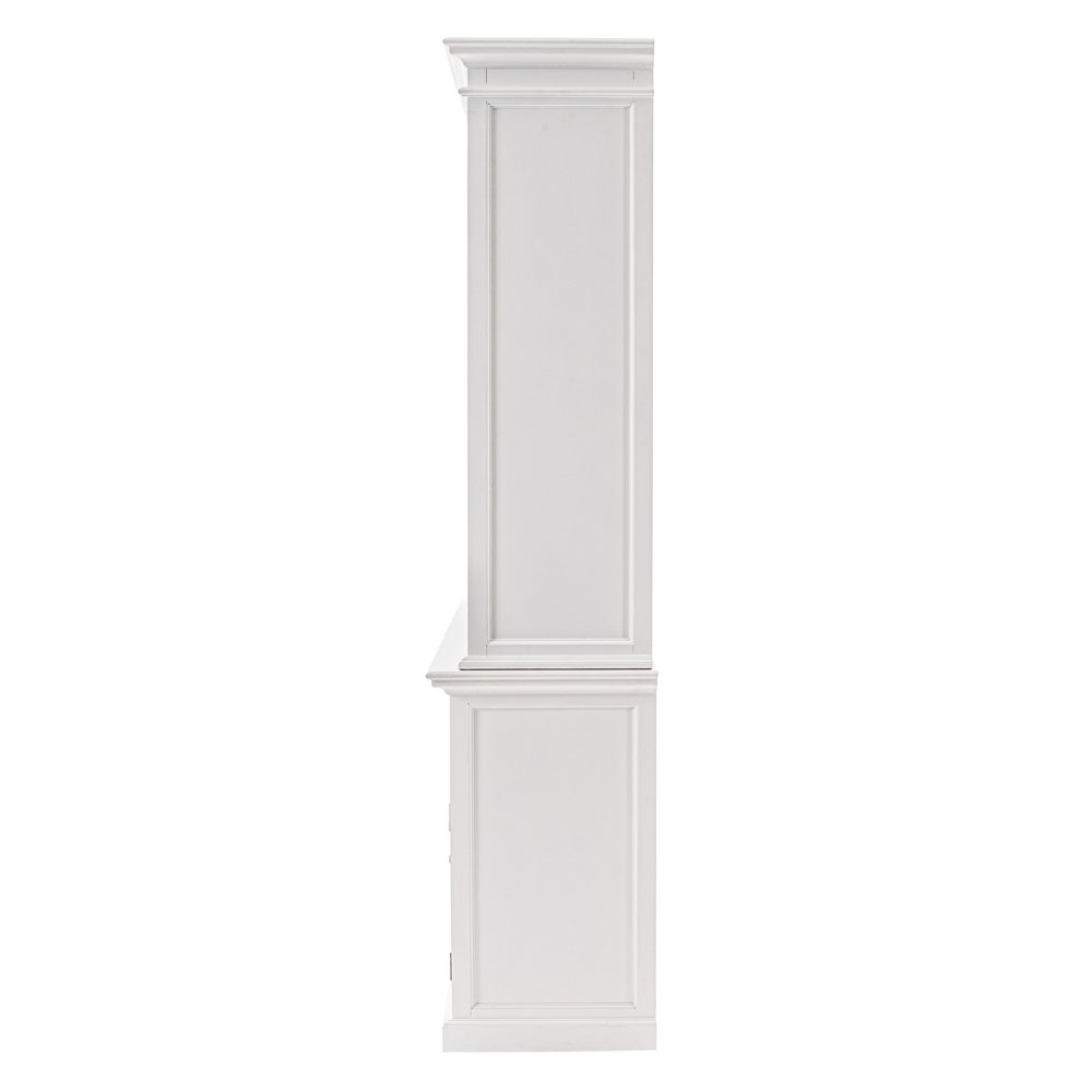 71" White Dining Hutch With Twelve Shelves And Three Drawers — view 4