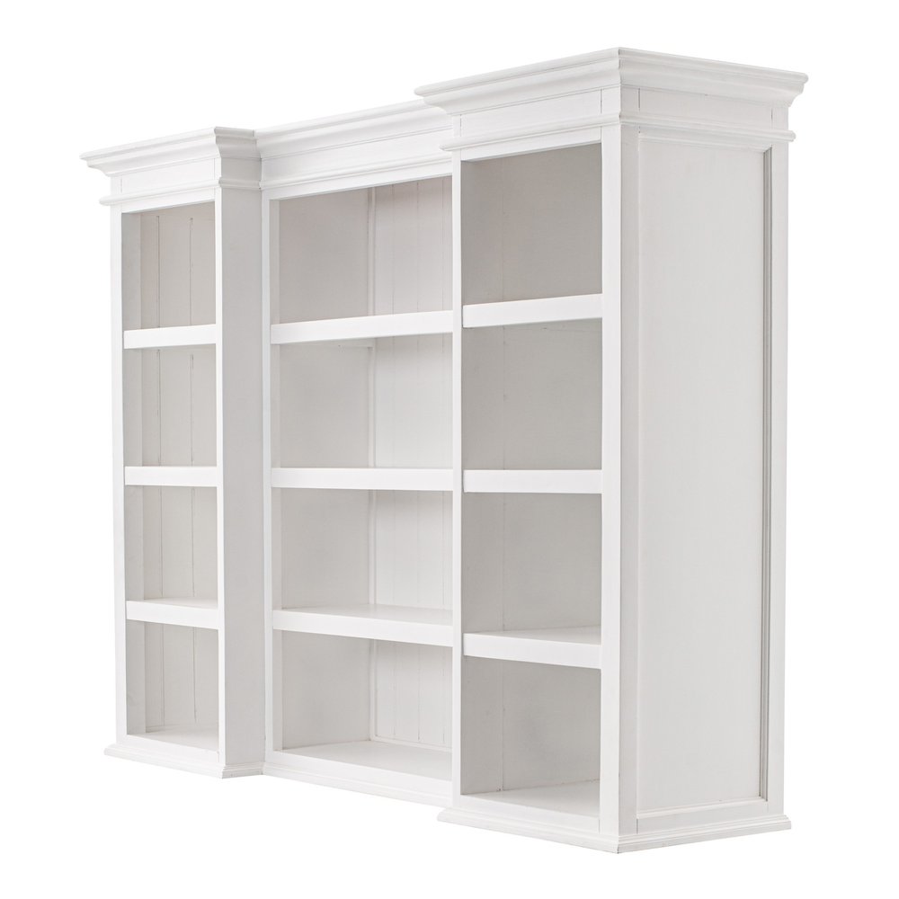 71" White Dining Hutch With Twelve Shelves And Three Drawers — view 7