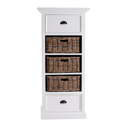 52" White Two Drawer Storage Cabinet With Baskets HomeRoots