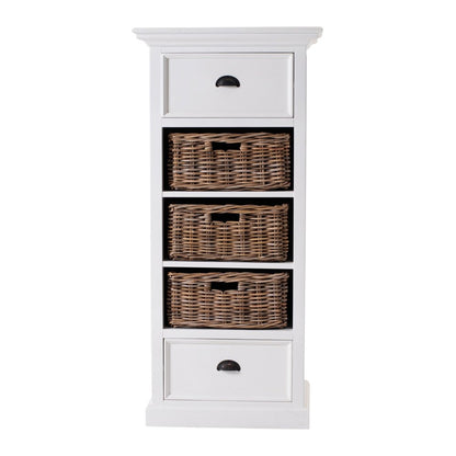 52" White Two Drawer Storage Cabinet With Baskets HomeRoots