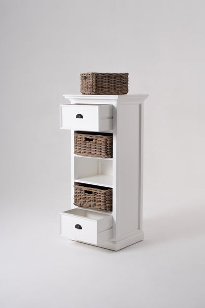 52" White Two Drawer Storage Cabinet With Baskets HomeRoots