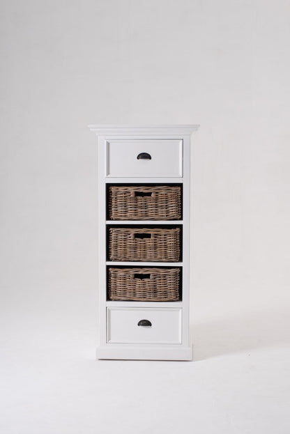 52" White Two Drawer Storage Cabinet With Baskets HomeRoots