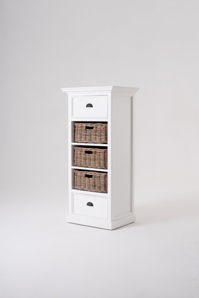 52" White Two Drawer Storage Cabinet With Baskets HomeRoots