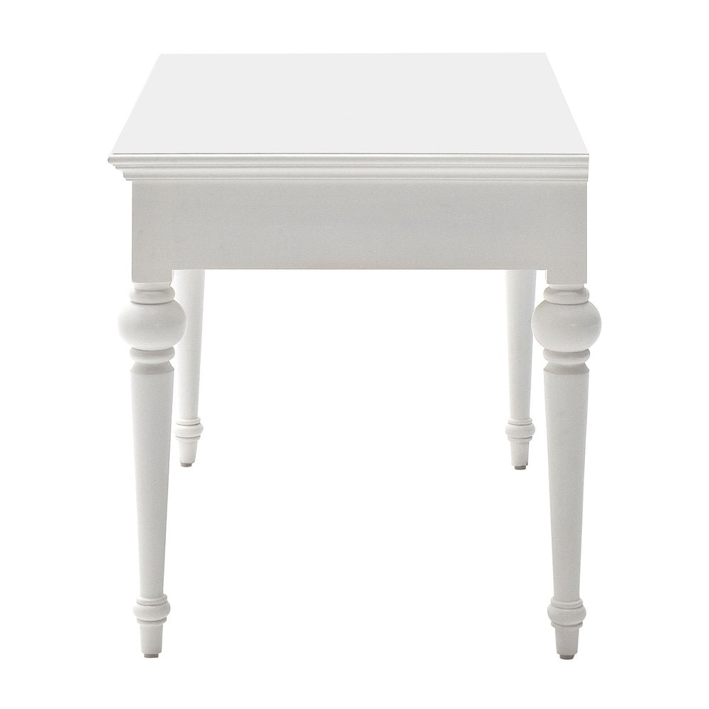 47" White Solid Wood Computer Desk With Hutch With Two Drawers — view 7