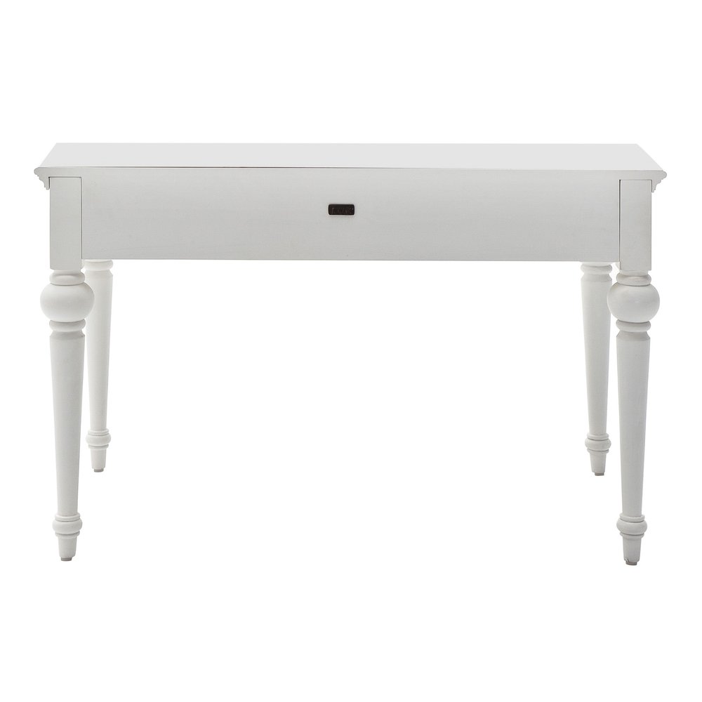 47" White Solid Wood Computer Desk With Hutch With Two Drawers — view 8