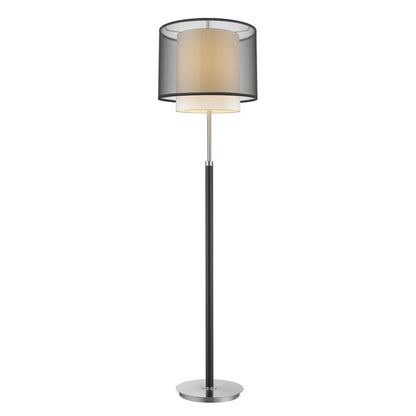 62" Floor Lamp With Black And White Fabric Drum Shade HomeRoots
