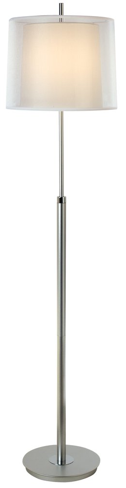 62" Floor Lamp With White Fabric Empire Shade HomeRoots