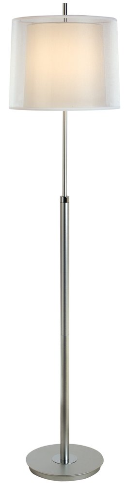 62" Floor Lamp With White Fabric Empire Shade HomeRoots