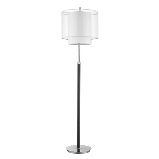 62" Floor Lamp With White Fabric Drum Shade HomeRoots