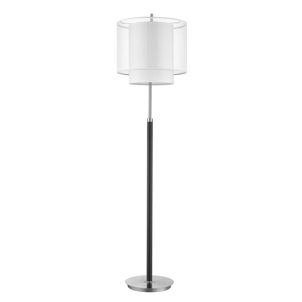 62" Floor Lamp With White Fabric Drum Shade — view 1