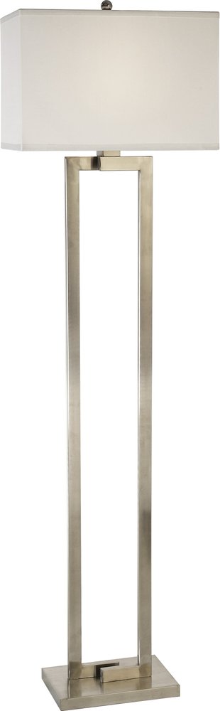 61" Nickel Traditional Shaped Floor Lamp With White Rectangular Shade HomeRoots